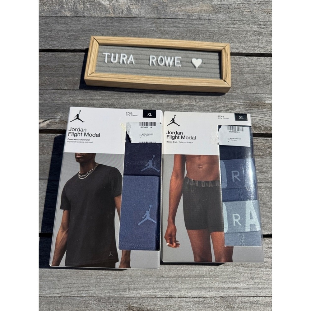 Jordan Flight Modal Bundle XL Boxer‎ Briefs 3 Pack + 2 Pack Crew Undershirts NWT